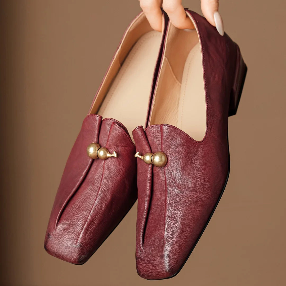 Zucchetta Gourd-Charm Square-Toe Loafers