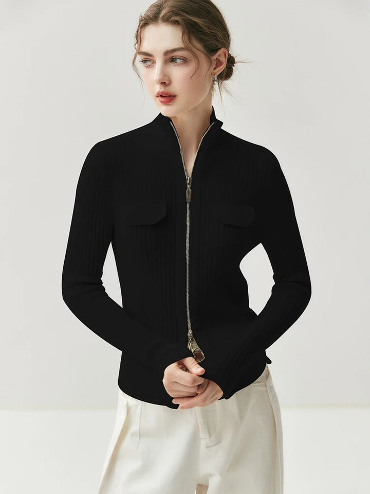 Colette Cashmere Rib Cardigan