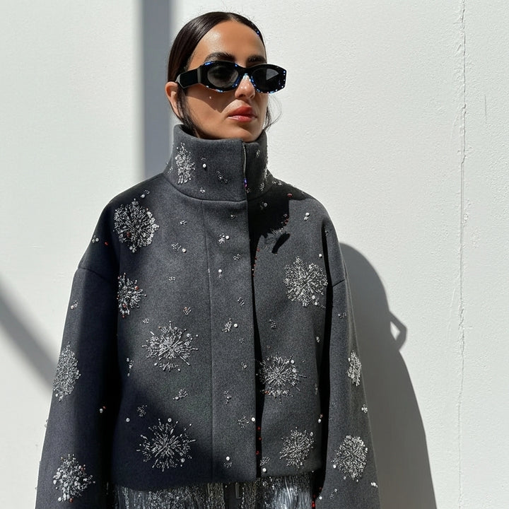 Snowflake Wool Statement Jacket