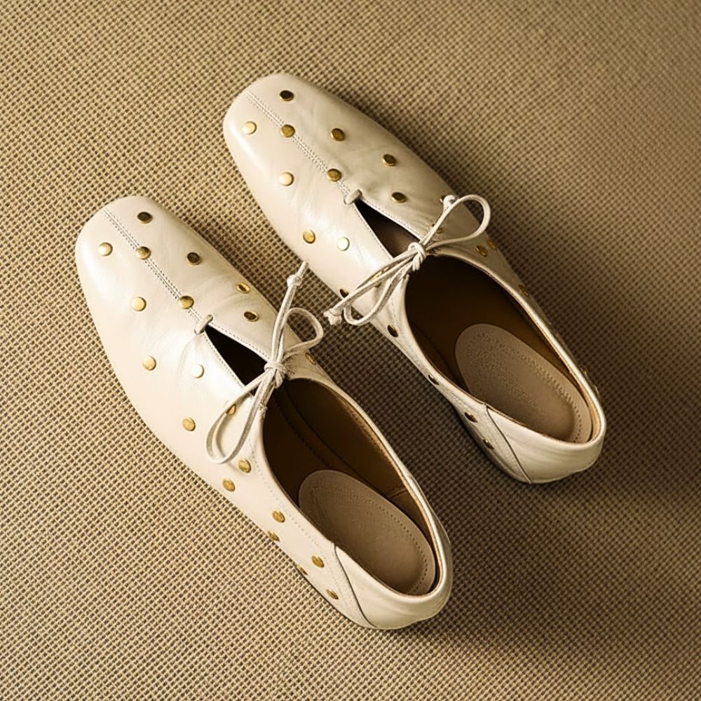 Marquesa Gold Studded Loafers