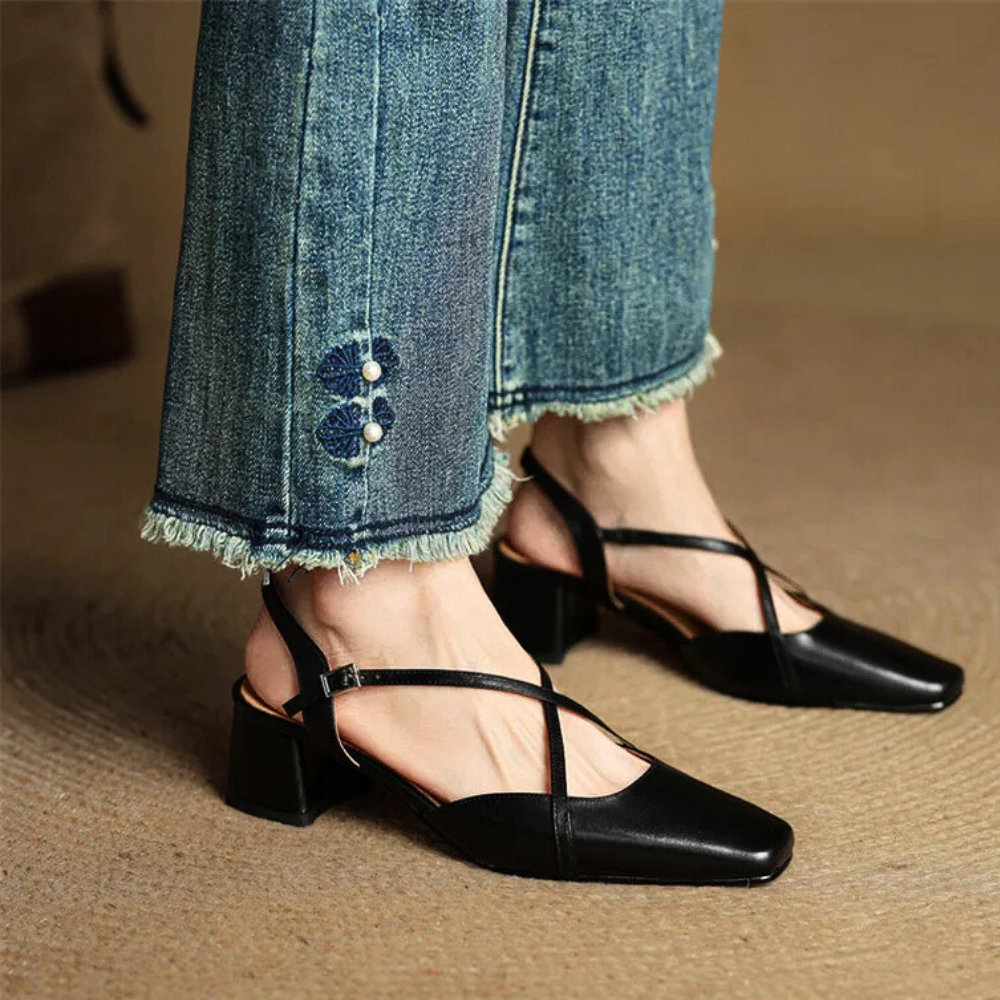 Averra Leather Slingbacks