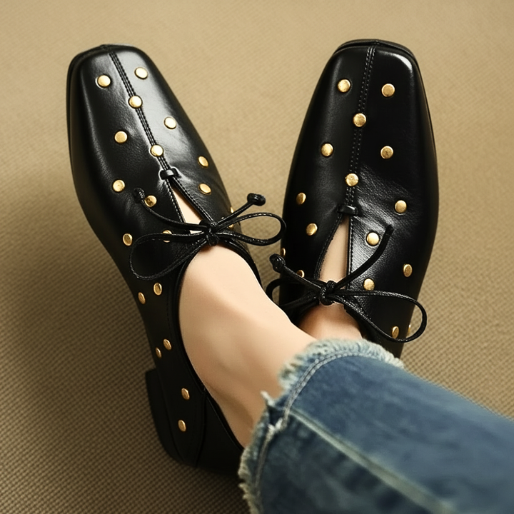 Marquesa Gold Studded Loafers