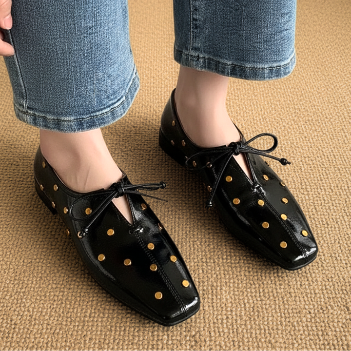 Marquesa Gold Studded Loafers