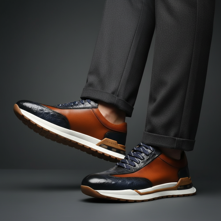 Vittorio Burnished Leather Sneakers