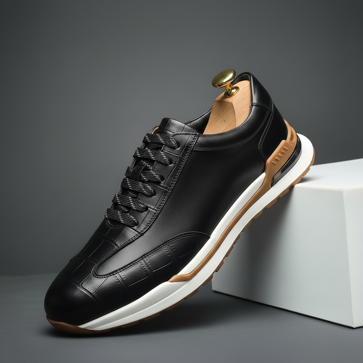 Vittorio Burnished Leather Sneakers