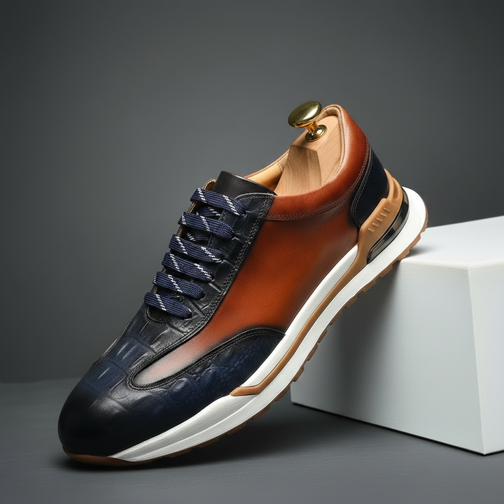 Vittorio Burnished Leather Sneakers