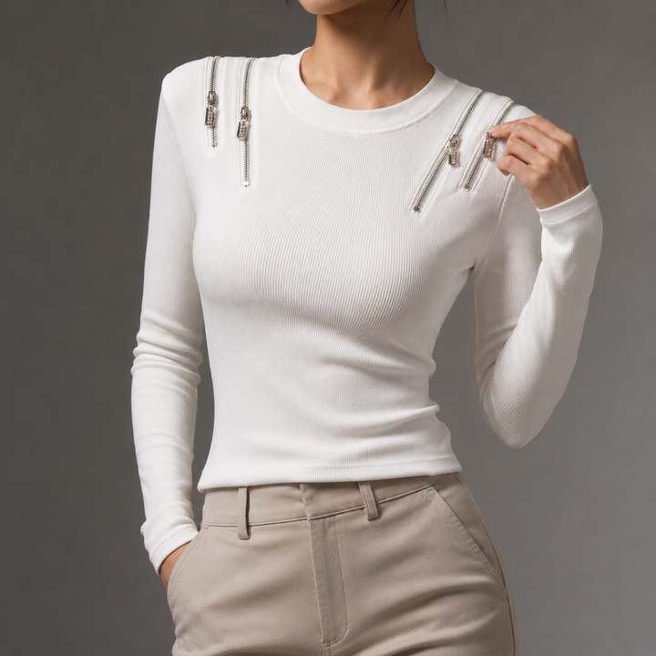 Vesper Zip Knit Top