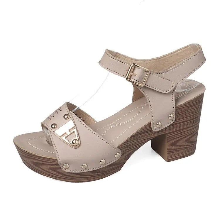 Legno Wood-Heel Platform Sandals