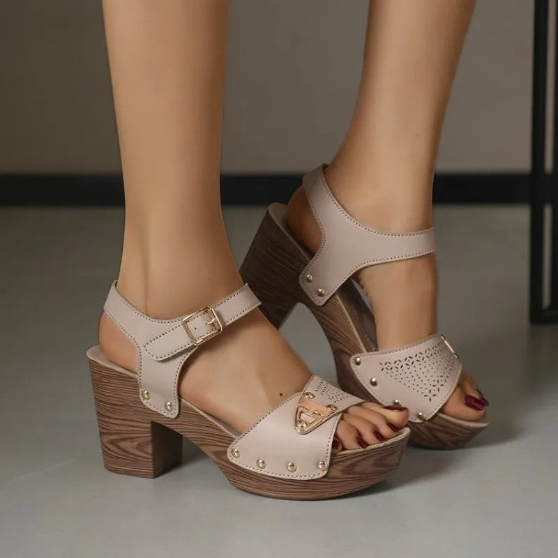 Legno Wood-Heel Platform Sandals
