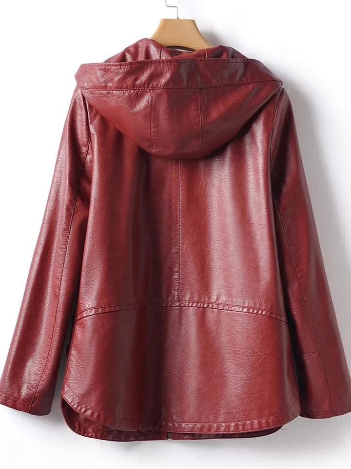 Falena Hooded Leather Jacket
