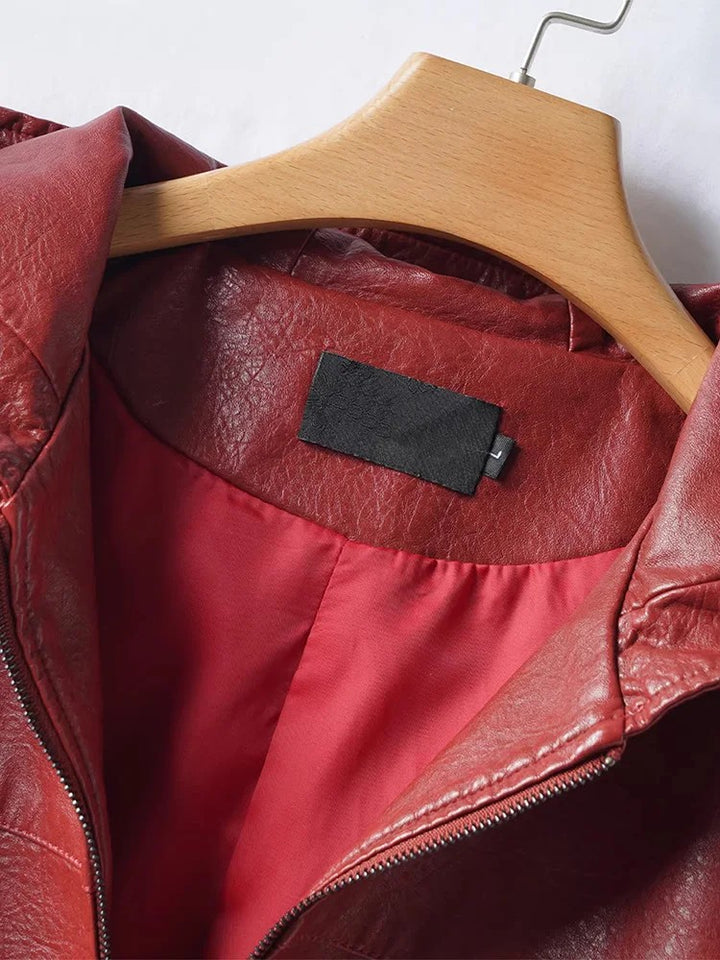 Falena Hooded Leather Jacket