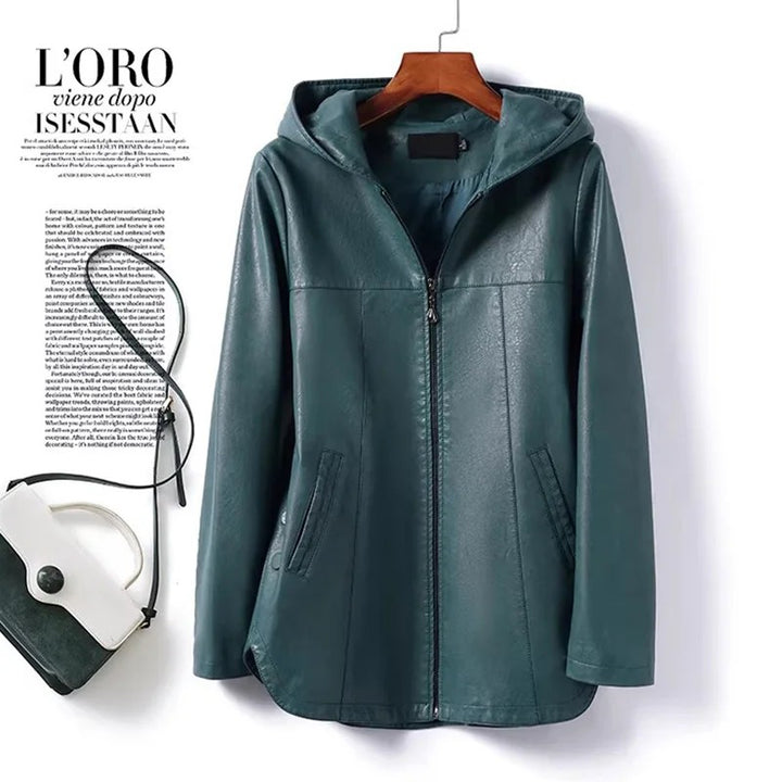 Falena Hooded Leather Jacket