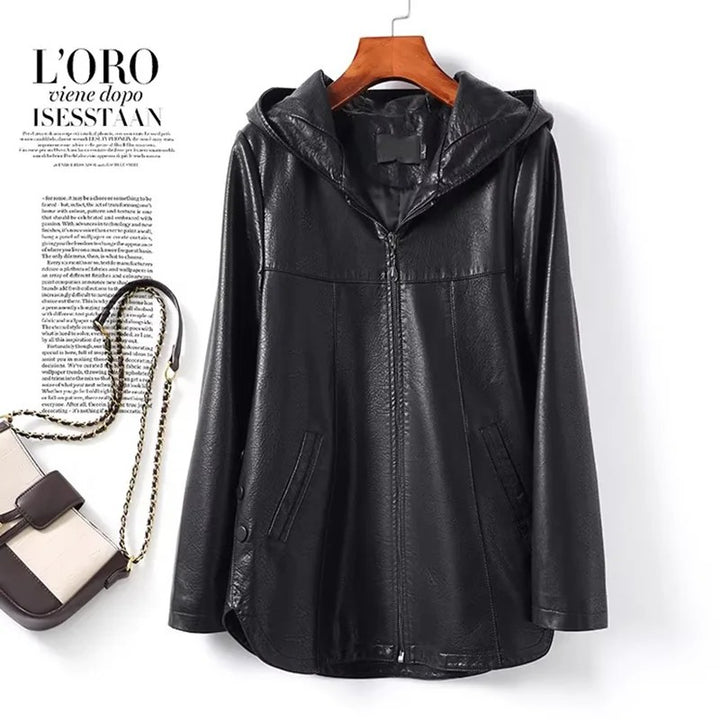 Falena Hooded Leather Jacket