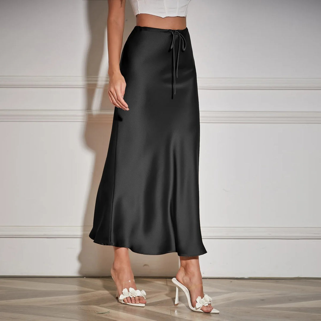 Ondine Drawstring Satin Skirt