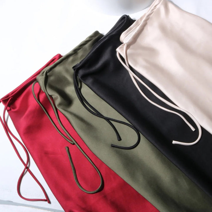 Ondine Drawstring Satin Skirt