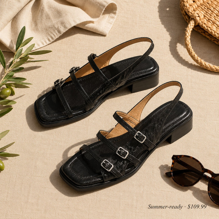 Brielle Buckle Slingback Sandals — 05_styled_flatlay_summer_context