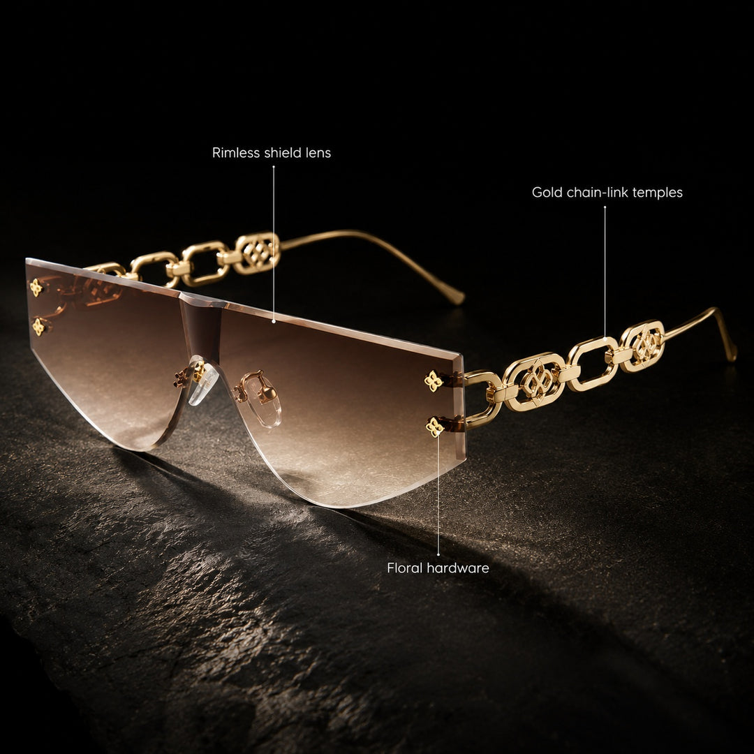 Catenina Chain-Temple Shield Sunglasses — ce_metastatic_01