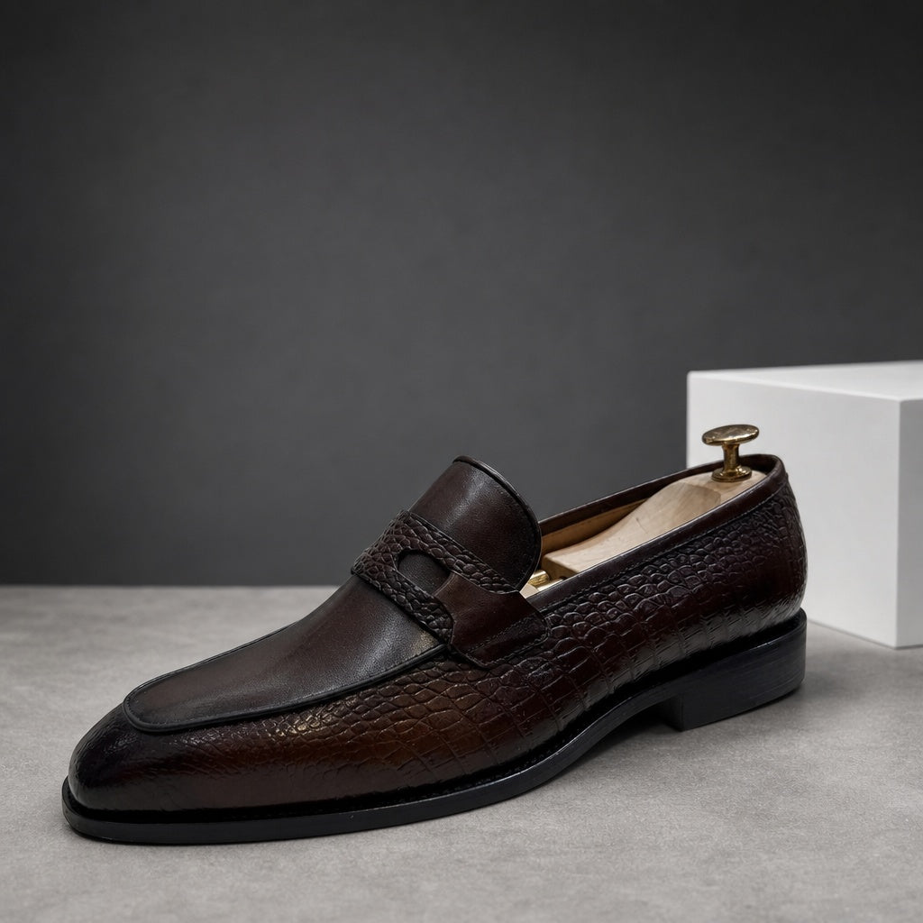 Coccodrillo Bit Loafers — angle_brown