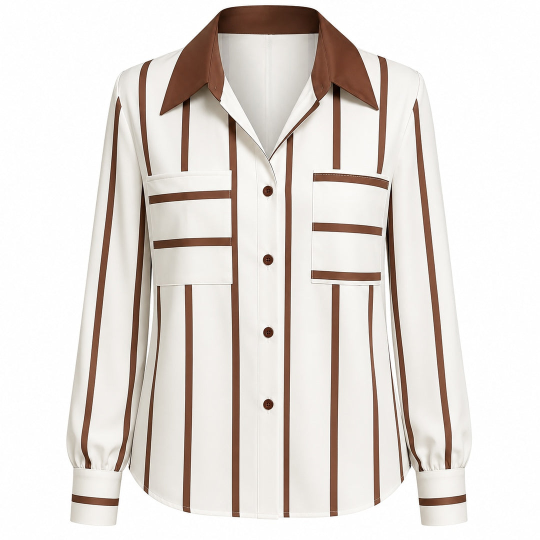 Colonnato Striped Pocket Blouse — ce_wb_01