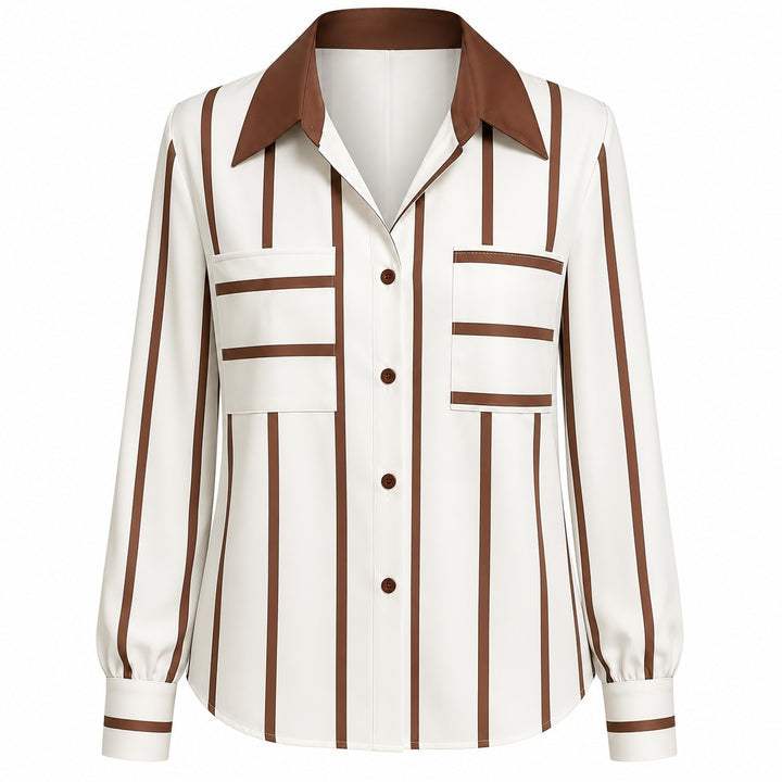 Colonnato Striped Pocket Blouse — ce_wb_01