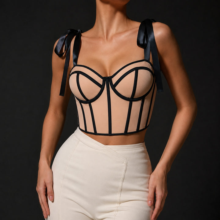 Costina Boned Ribbon Corset Top — ce_studio_02