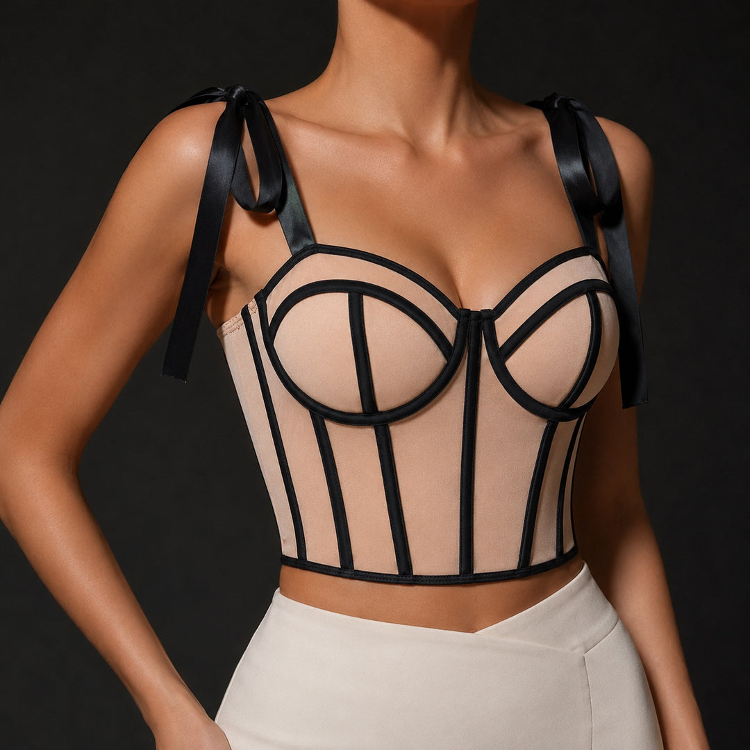 Costina Boned Ribbon Corset Top — ce_studio_04