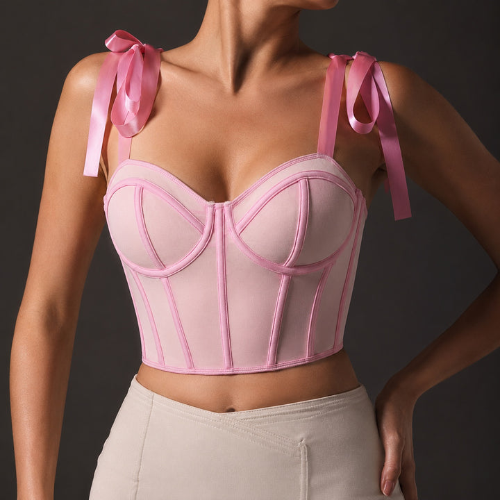Costina Boned Ribbon Corset Top — ce_studio_01