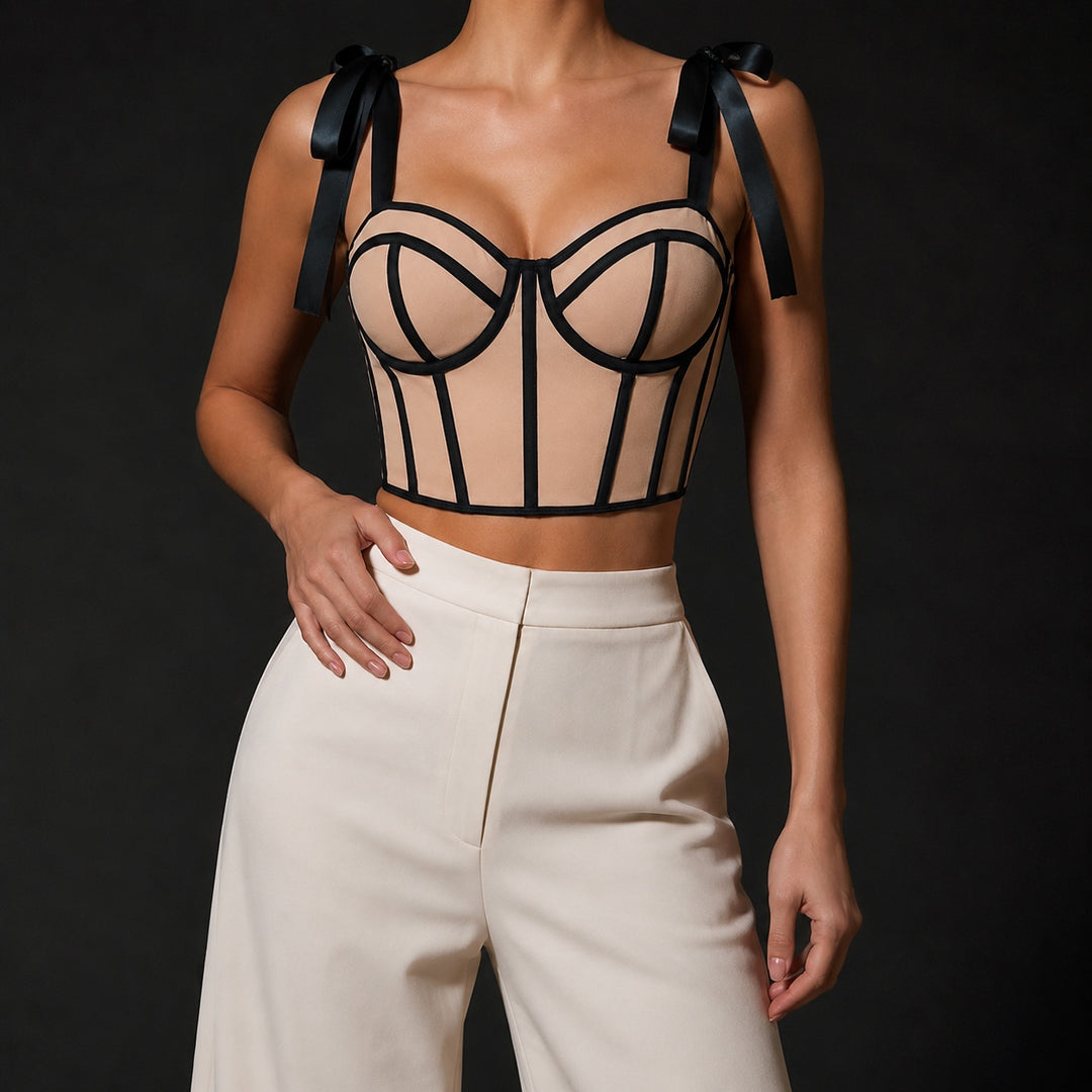 Costina Boned Ribbon Corset Top — ce_studio_05