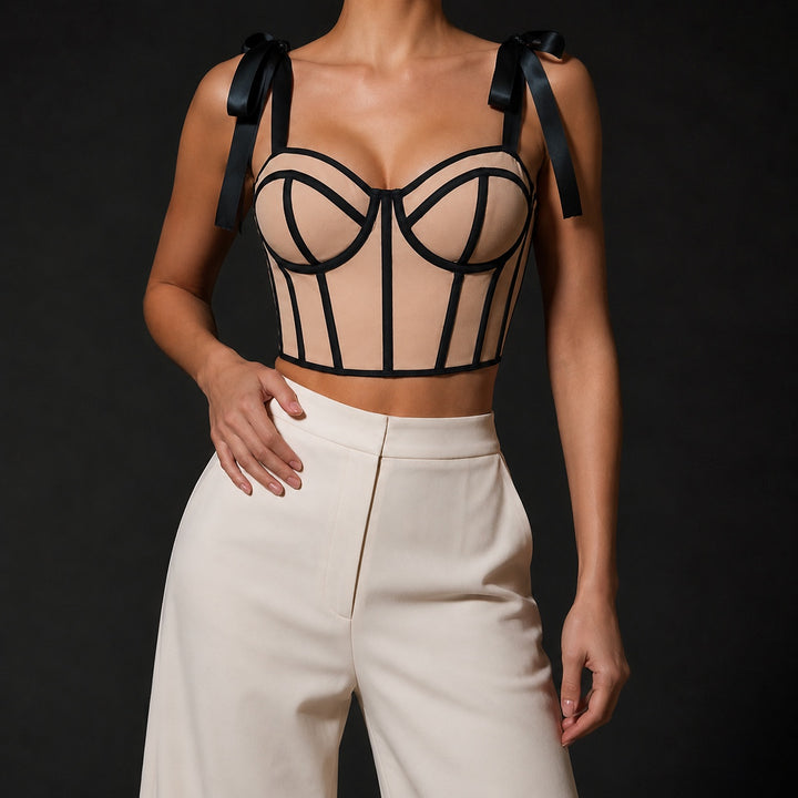 Costina Boned Ribbon Corset Top — ce_studio_05