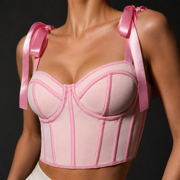 Costina Boned Ribbon Corset Top — ce_studio_06