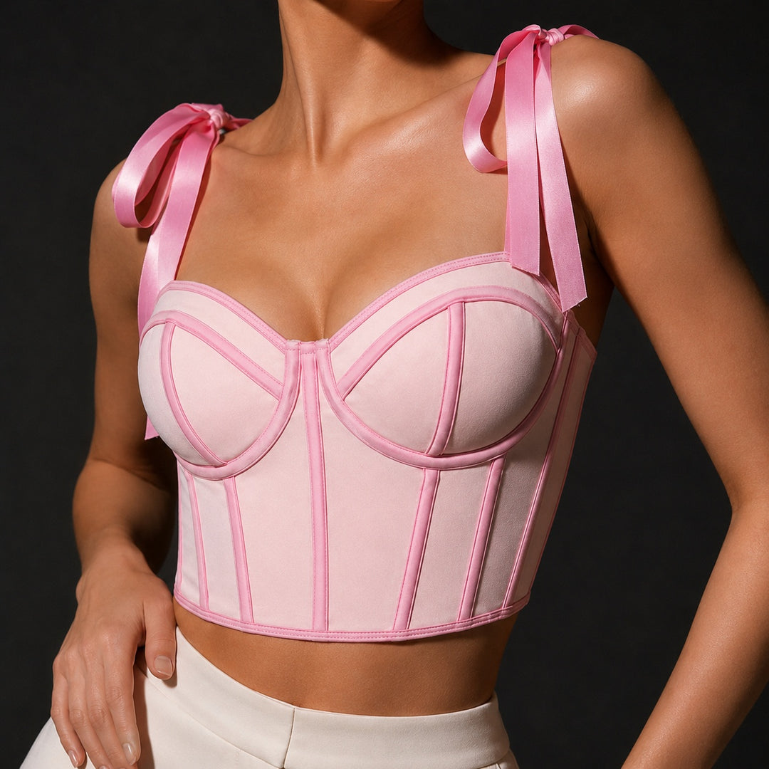 Costina Boned Ribbon Corset Top — ce_studio_07