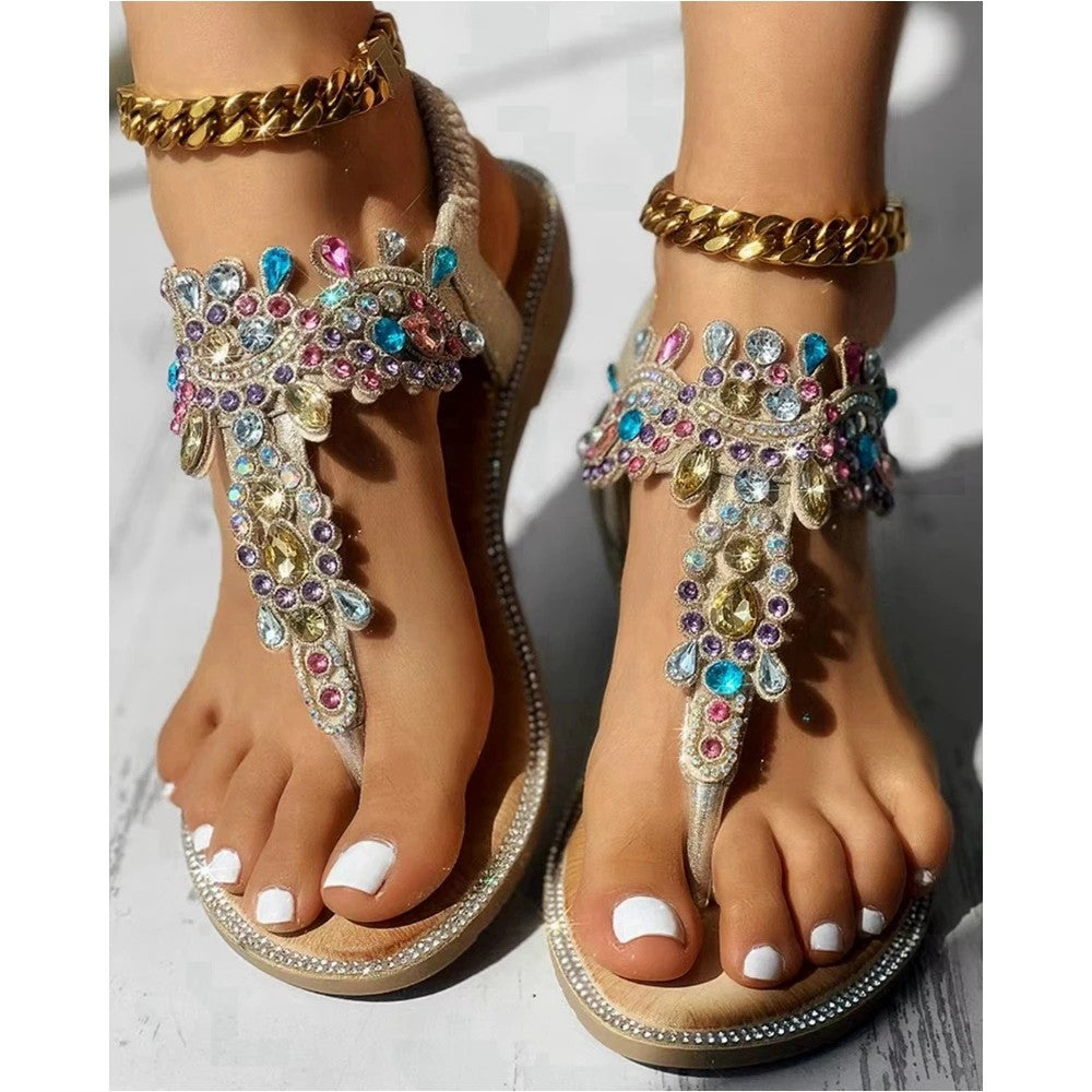 Mosaica Jeweled T-Strap Sandals