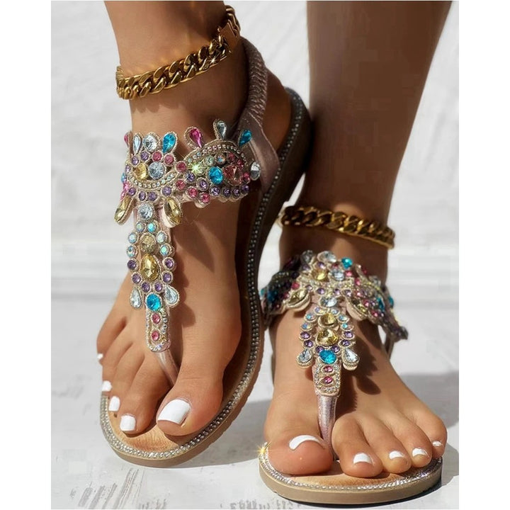 Mosaica Jeweled T-Strap Sandals