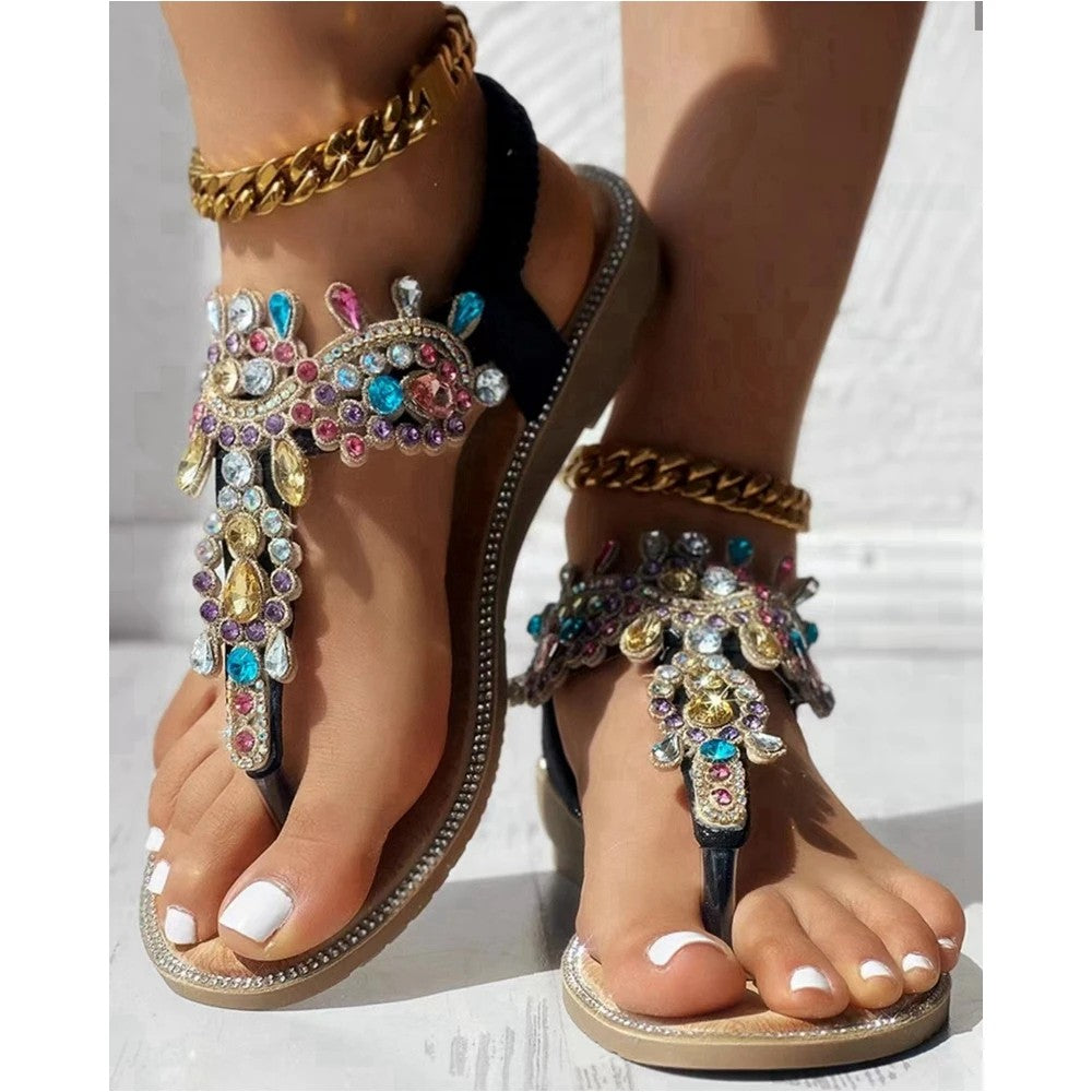 Mosaica Jeweled T-Strap Sandals