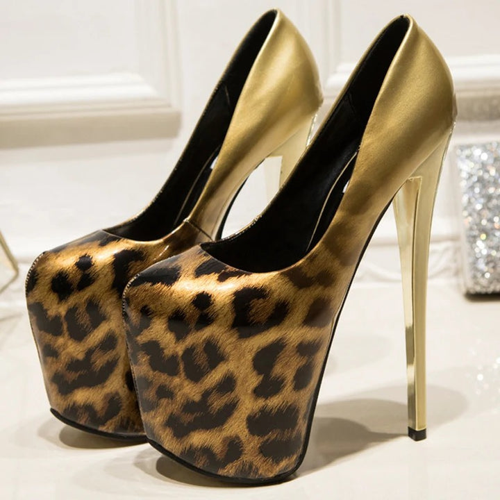 Baronessa Metallic Platform Pumps