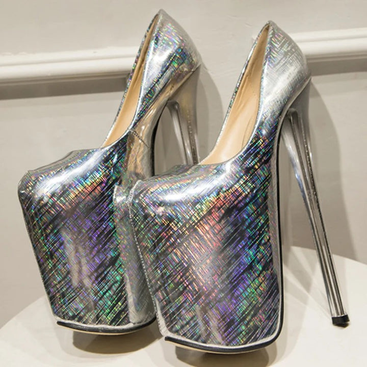 Baronessa Metallic Platform Pumps