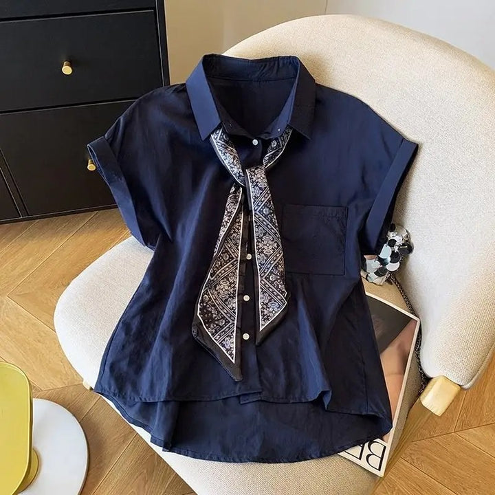 Foulard Scarf-Tie Blouse
