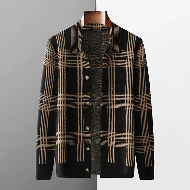 Highland Plaid Wool Cardigan