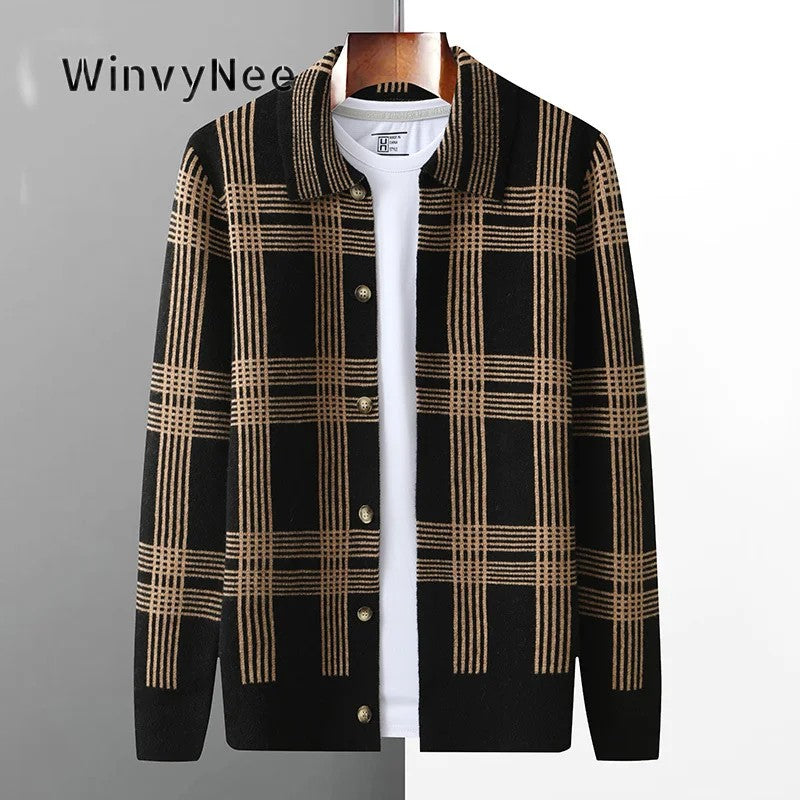 Highland Plaid Wool Cardigan