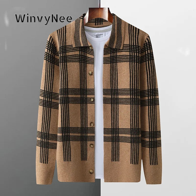 Highland Plaid Wool Cardigan