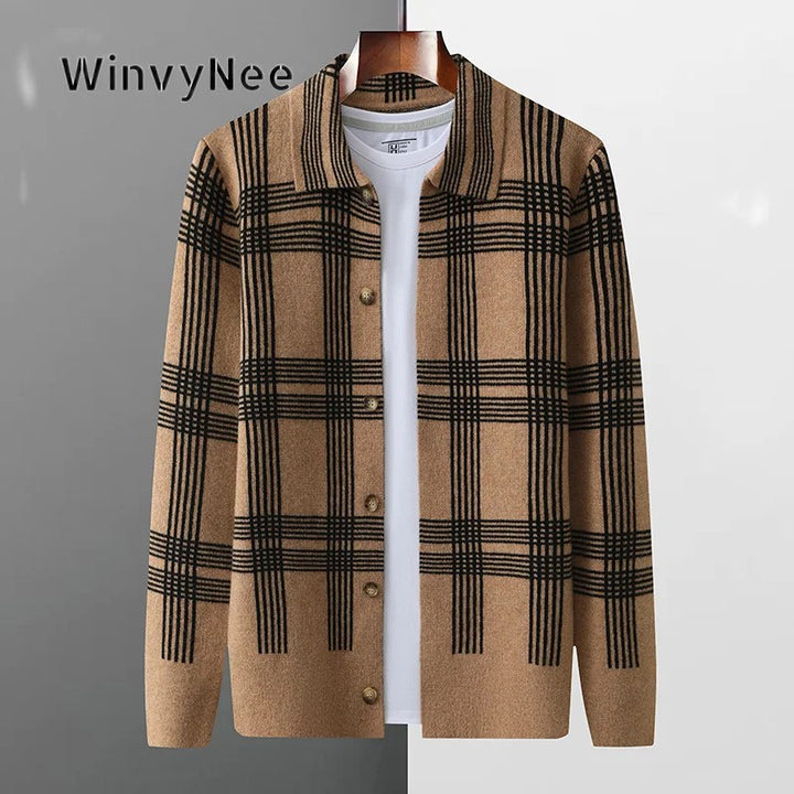 Highland Plaid Wool Cardigan