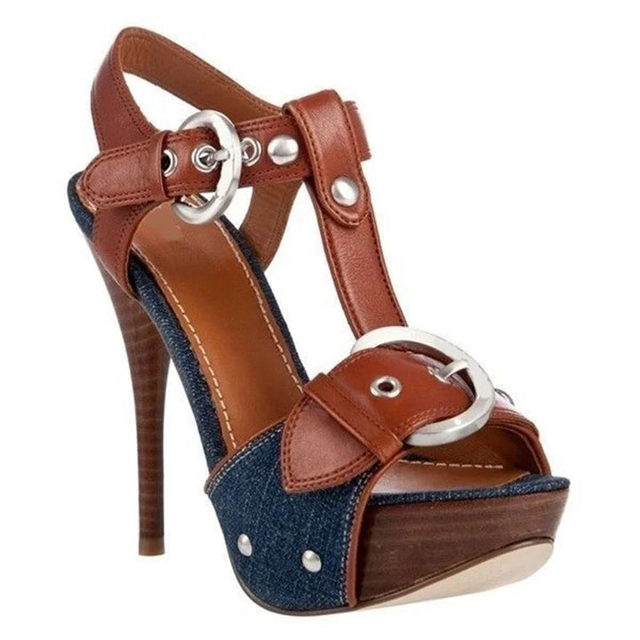 Cavaliere Buckle T-Strap Heels