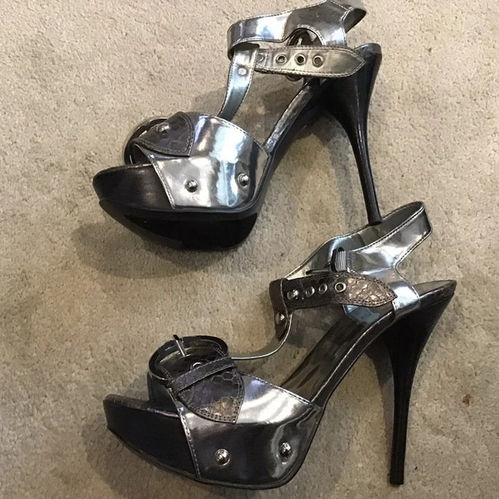 Cavaliere Buckle T-Strap Heels
