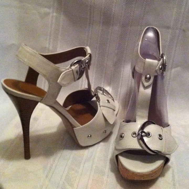 Cavaliere Buckle T-Strap Heels