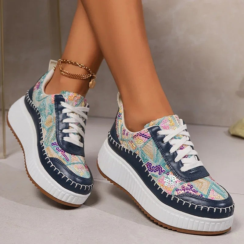 Checkerboard Platform Sneakers