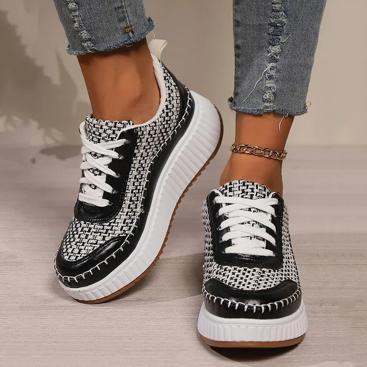 Checkerboard Platform Sneakers
