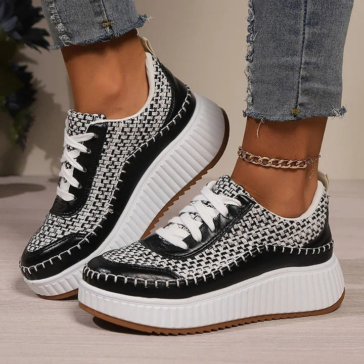 Checkerboard Platform Sneakers