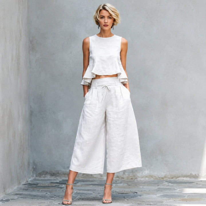 Estiva Ruffle-Hem Wide-Leg Set — ce_pivot_front_02
