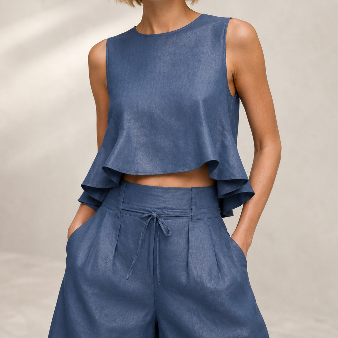 Estiva Ruffle-Hem Wide-Leg Set — ce_studio_01