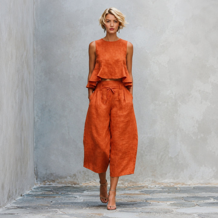 Estiva Ruffle-Hem Wide-Leg Set — ce_pivot_front_03